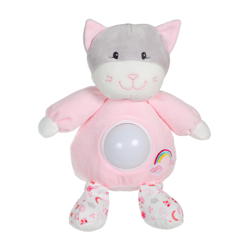  rainbow veilleuse chat rose 26 cm 